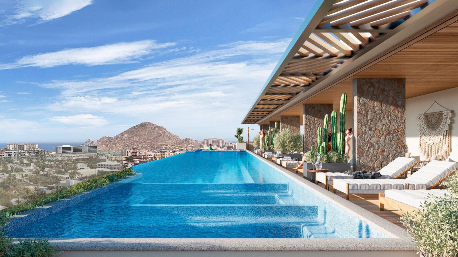 Los Cabos Luna Del Tezal Excelente oportunidad en Luna del Tezal!Departamento de 2 recámaras y 2 baños, ubicado en el segundo piso. Cuenta con cocina integral equipada con cubierta de cuarzo, área de lavado, clósets, minisplits y persianas, listo para habitarse o destinarse a inversión. Sus amplios ventanales brindan excelente iluminación natural y una agradable vista hacia las áreas comunes del desarrollo. Ubicado en una de las zonas con mayor crecimiento y plusvalía de Cabo San Lucas, es una excelente oportunidad para adquirir un patrimonio o generar ingresos por renta. Precio de venta: – ISLA SAN LUIS, Cabo Corridor, BS